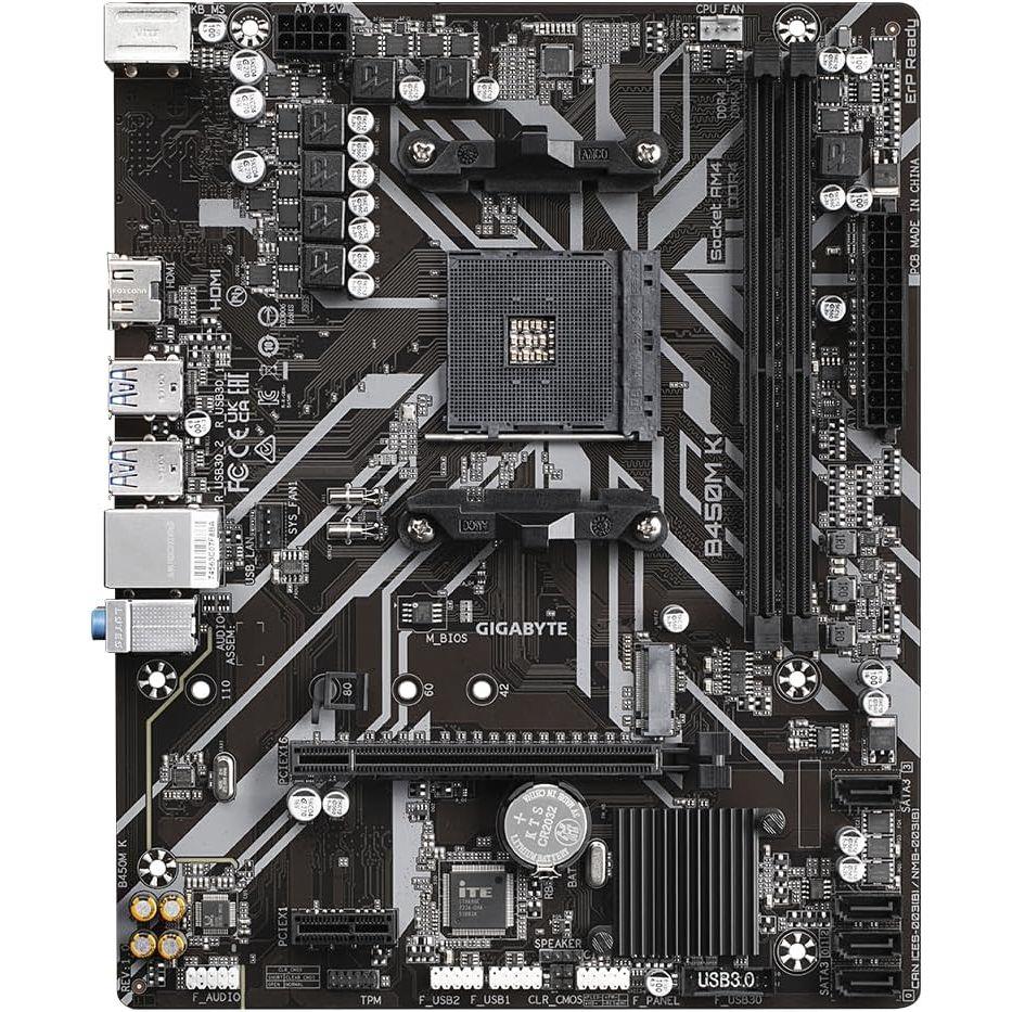 Gigabyte Motherboard B450M K AM4 Micro ATX Gigabyte Motherboard B450M K AM4 Micro ATX